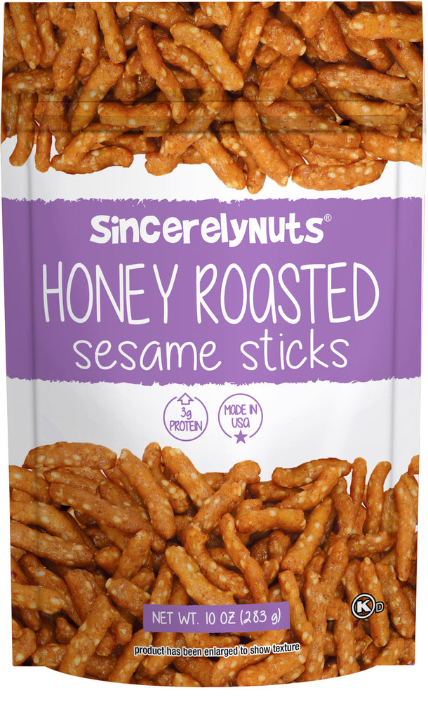 Sincerely Nuts Honey Roasted Sesame Sticks  Snacks, 10oz - Kosher Certified