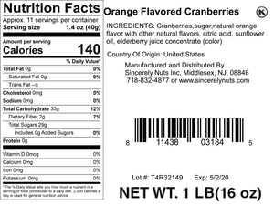 Orange Flavored Cranberries